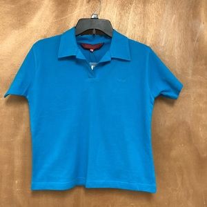 Turquoise polo shirt size Large golf short sleeve